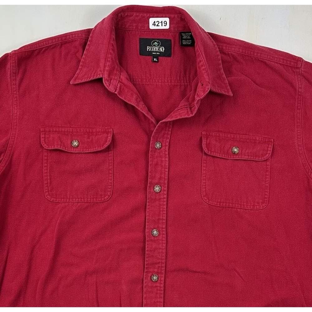 Vintage RedHead Chamois Flannel Shirt Mens XL Red Button Up‎ Heavyweight Cotton
